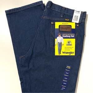 NWT Wrangler 47MWZ Cowboy Cut Jeans - Regular Fit & Dark Wash - Size 36 | 38